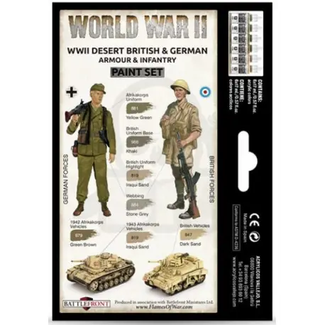 Vallejo Zestaw WWII 70.208 Desert British & German Armour & Infantry