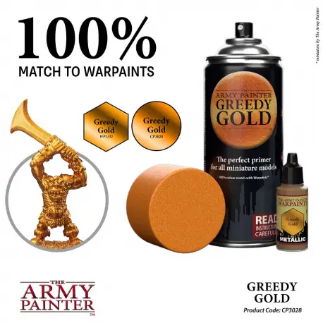 Army Painter Colour Primer - Greedy Gold Spray (przedsprzedaż)