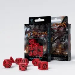 Kości RPG - Smocze: Czerwono-czarne
