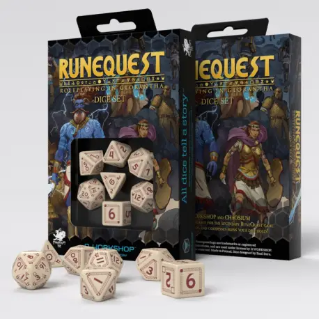 Kości RPG - RuneQuest: Beżowo-bordowe