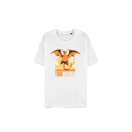 T-Shirt - Pokemon - Charizard White Fired Up (L)