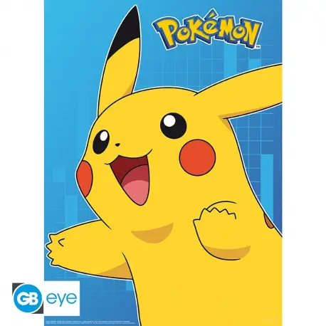 Plakat Pokemon Pikachu + Pokemony Kanto 52x38 (dwu pak)