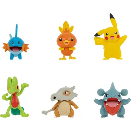 Pokemon Battle Figure Multi Pack (Pikachu, Mudkip, Trochic, Treecko, Cubone, Gible)