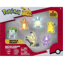 Pokemon Battle Figure Multi Pack (Pikachu, Mimikyu, Toxel, Bulbasaur, Charmander, Squirtle)