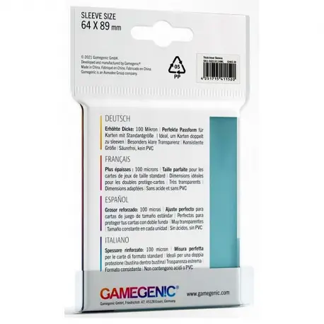 Gamegenic: Koszulki Thick Inner 64 x 89 (50) Clear