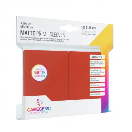 Gamegenic: Koszulki Matte Prime CCG (66x91 mm) - Czerwony 100 szt