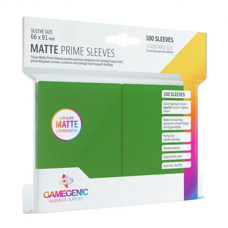 Gamegenic: Koszulki Matte Prime CCG (66x91 mm) - Zielony 100 szt