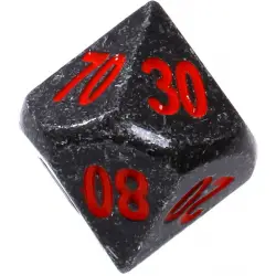 Komplet kości REBEL RPG - Metal - Czarna stal z czerwonymi numerami