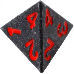 Komplet kości REBEL RPG - Metal - Czarna stal z czerwonymi numerami