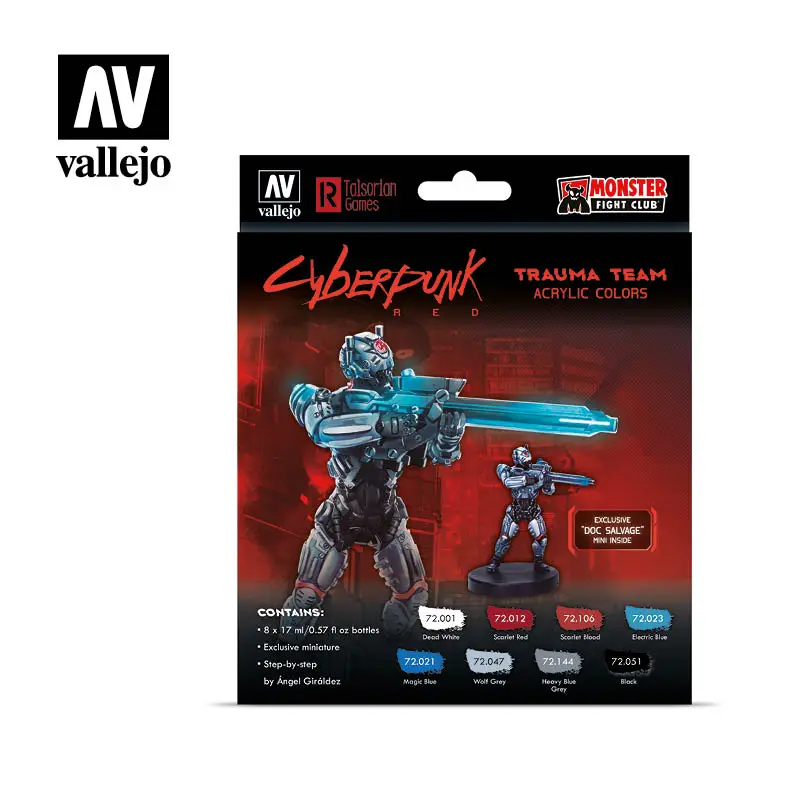 Vallejo 72.310 Cyberpunk Red Trauma Team Paint Set