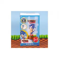 Zestaw Prezentowy Sonic the Hedgehog (szklanka, podkładka, brelok)