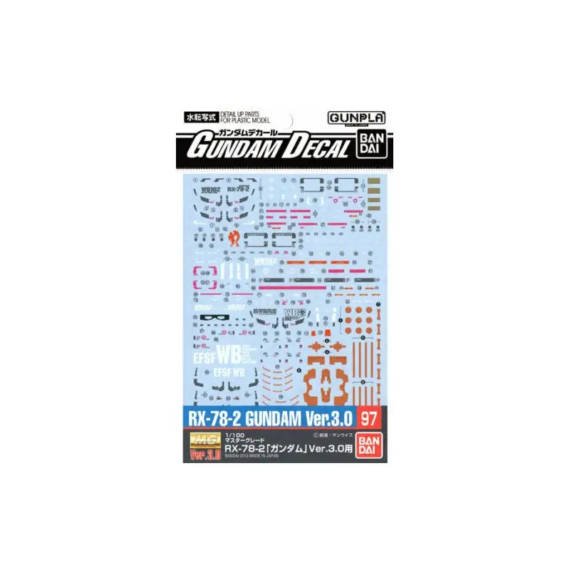 Gundam Decal 97 MG 1/100 Gundam Ver.3.0