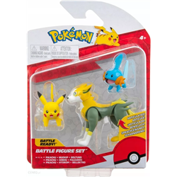 Pokemon Battle Figure 3-Pack (Mudkip, Pikachu, Boltund)