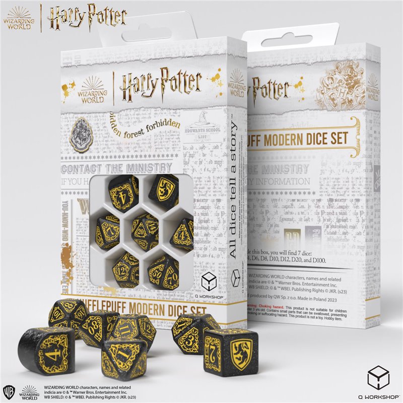 Kości RPG - Harry Potter Modern Hufflepuff - Czarny (przedsprzedaż)