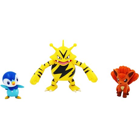 Pokemon Battle Figure Set Piplup, Electabuzz, Vulpix