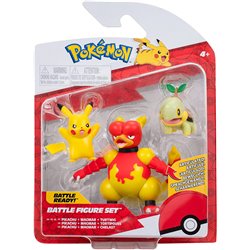 Pokemon Battle Figure Set Pikachu, Turtwig, Magmar