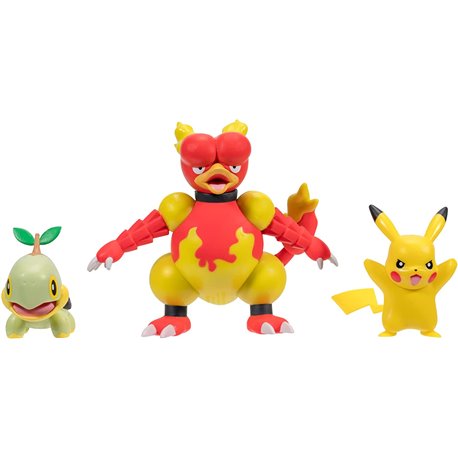 Pokemon Battle Figure Set Pikachu, Turtwig, Magmar