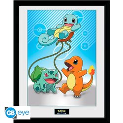 Plakat w ramce - Pokemon - Kanto Starters (30x40cm)